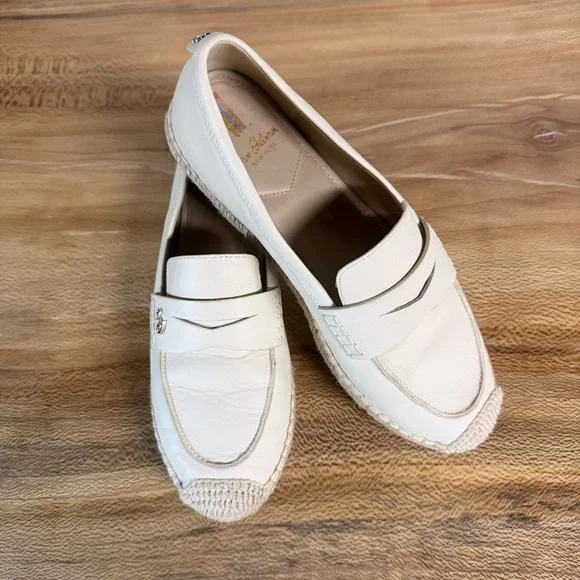 Sam Edelman Women's Kai Espadrille Loafer in Ivory Leather Size 8 - Picture 3 of 10